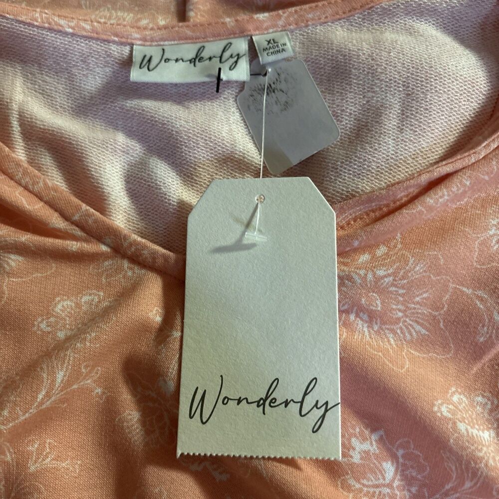 Wonderly Women's XL Pale Peack Babydoll Blouse NWT - Picture 10 of 13